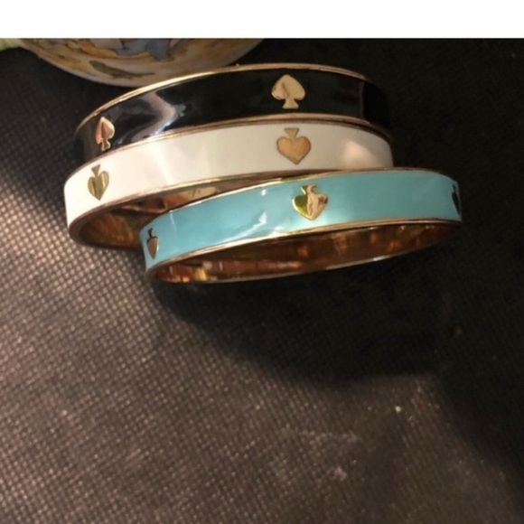3 Kate Spade rare vintage bangle bracelets blue black white bracelets retired - Picture 2 of 6